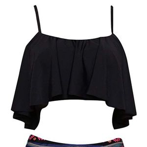 Women's Retro Bikini Top & Ruffle High Waist